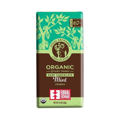 Equal Exchange Organic Fairly Traded Mint Crunch Dark Chocolate Bar - 2.8oz