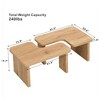Lyngins Rectangle Wood Detachable Coffee Table, Single L Shape Farmhouse Coffee Table, Simple Design with Rounded Corners, 2 Splicing Modes - 4 of 4