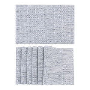 REGALWOVEN Dining Table Decor PVC Solid Washable Placemats 18 x 12 Inch 6 Pcs - 1 of 4