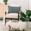 Little Arrow Design Co block print ferns teal Oblong Throw Pillow - Society6 - 2 of 2