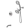 5" Shower Tub Faucet Combo Kit Valve Included with Handheld Spray LED Nickel - EVERSTEIN - 2 of 4