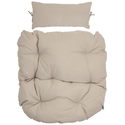 Sunnydaze Outdoor Replacement Cordelia Hanging Egg Chair Cushion and Headrest Pillow Set - 2pc