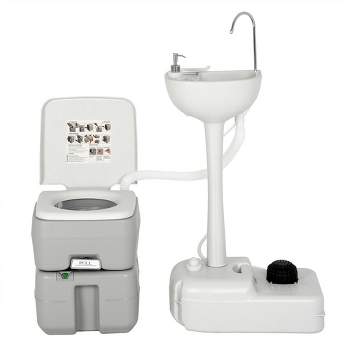 COSTWAY WC Chimique Portable Toilette Seche - 20L en HDPE Camping