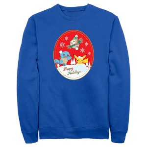 Men's Pokemon Christmas Happy Holidays Patch Sweatshirt - 1 of 4