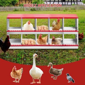 Metal Chicken Laying Box with Vented Holes & Swing Perch, Egg Nesting Box for Chickens, Hens, Ducks - 1 of 4