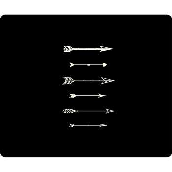 OTM Hipster Prints Black Mouse Pad, Shooting White Arrows - Shooting White Arrows - Black - Rubber Base - Slip Resistant