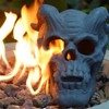SEVOBAL Party Decorations and Accessories Flame Resistant Skull Fireplace Log Durable Heat Safe Material for Halloween, Black, 6.1"*8.7"*7.3" - 2 of 4