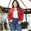 Anna-Kaci Women's Plus Size Sequin Bomber Jacket - 3 of 4