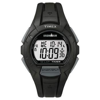 Men's Timex Ironman Essential 10 Lap Digital Watch - Black/Gray TW5K940009J