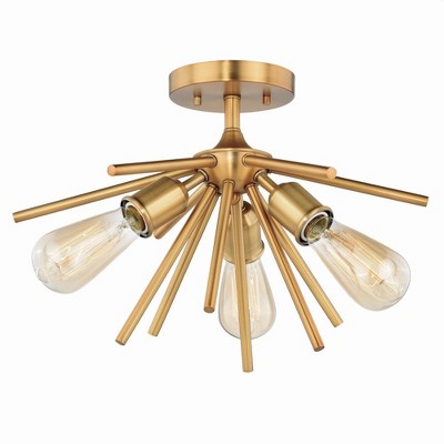 Vaxcel Estelle 3 - Light Flush Mount in  Natural Brass