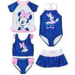 Disney Minnie Mouse Girls One Piece Bathing Suit Bikini Top Rash Guard Modest Swimsuit Skirt and Bottom 5 Set Toddler 