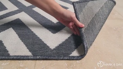 Maya Black and Off-White Geometric Wool Area Rug