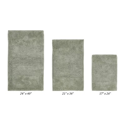 Granada 3 Piece Bath Rug Set 100% Premium Cotton Tufted Non-Slip Backing Bathmats for Bathroom, Super Soft Absorbent, Machine Washable