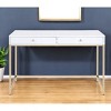 HomeRoots 47" White And Gold Wood and Steel Vanity Table With Two Drawers - 2 of 4