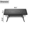 CAVINAS Round/Rectangular Patio Dining Table,Cast Aluminum Outdoor Dining Table with Umbrella Hole,Patio Table for Porch Backyard Balcony,Black - 3 of 4