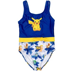Pokemon Pikachu Girls UPF 50+ One Piece Bathing Suit Little Kid to Big - 1 of 4