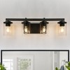 LNC Sturgeon 28.5-in 4-Lights Black with Clear Glass Modern Bathroom Vanity Lightss - 2 of 4