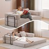Convertible Floor Sofa Bed with Pillow and Armrest, Corduroy Floor Couch for Living Room or Bedroom, Compression Futon Sofa for Small Spaces-Koiai - 2 of 4