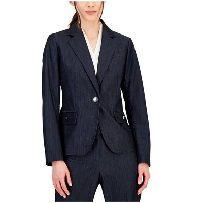 Anne Klein Womens Denim Blazer Jacket