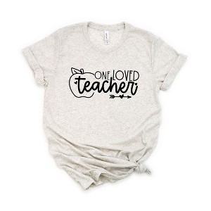 Simply Sage Market Women's One Loved Teacher Apple Short Sleeve Graphic Tee - 1 of 2