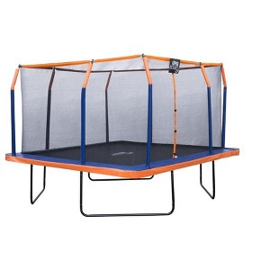 Upper Bounce Square Trampoline Set with Premium Top-Ring Enclosure and Safety Pad - Outdoor Trampoline for Kids & Adults - 1 of 4