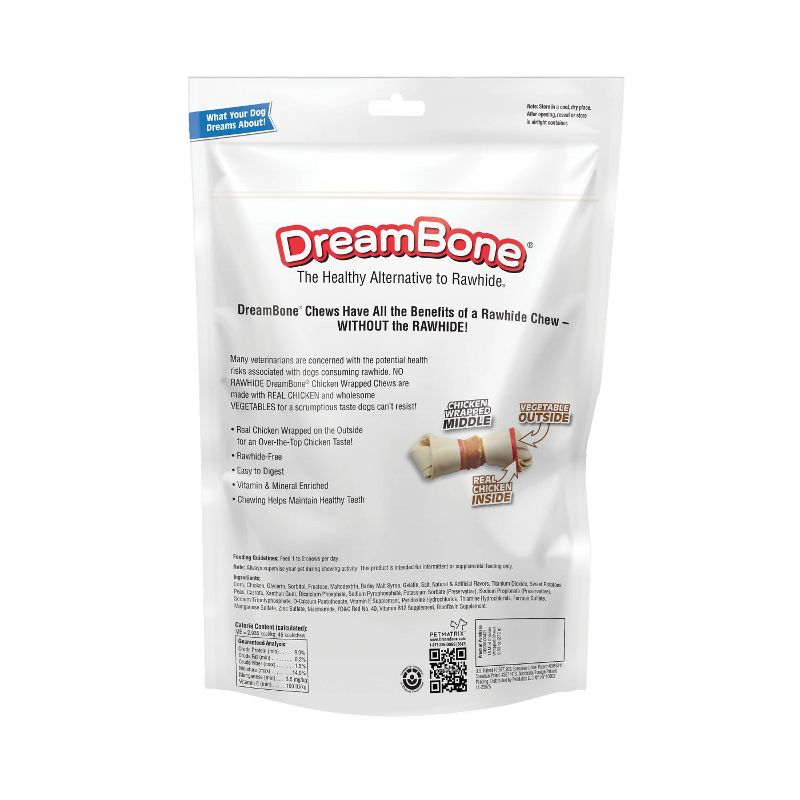 DreamBone Chicken and Vegetable Wrapped Mini Bones Chews Dog Treats - 16ct, 3 of 6