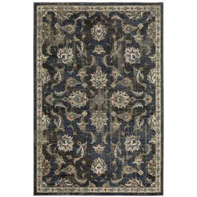 Oriental Weavers Venice 4333B Charcoal/ Blue Indoor Area Rug - 3'10" x 5'5"