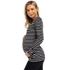 BLUEMING Womens Maternity Shirts Long Sleeve Crew Neck Basic Tank Tops Side Buttons Pregnant Shirts - 3 of 4
