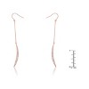Slickblue Women's 0.5ct CZ Moon Drop Earrings in Rose Gold / Silver, Fish Hook, Pave Setting, Contemporary Style - 2 of 3