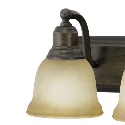 Brushed Nickel 6-Light Vanity with Alabaster Glass Shades