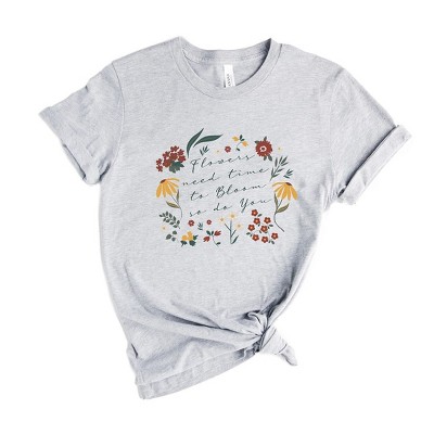 Simply Sage Market Women's Flowers Need Time To Bloom Short Sleeve Graphic Tee