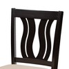 Baxton Studio 2pc Fenton Fabric Upholstered and Wood Barstool Set Dark Brown: Geometric Backrest, Polyester Upholstery, 25" Seat Height - 4 of 4