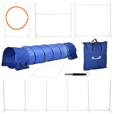 PawHut Blue Dog Agility Training Set with Tunnel and Whistle