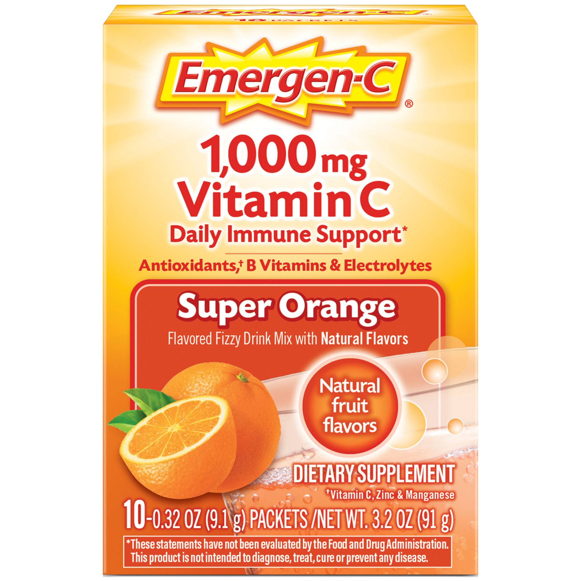 Emergen-C Vitamin C Drink Mix Packets - Super Orange