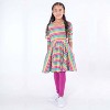 Mightly Girls Fair Trade Organic Cotton Print 3/4 Sleeve Twirl Dress - 2 of 4