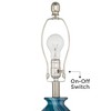 360 Lighting Carlton 28" Tall Modern Table Lamps Set of 2 WiFi Smart Socket Blue Marble Finish Living Room Bedroom Bedside Nightstand White Shade - 4 of 4