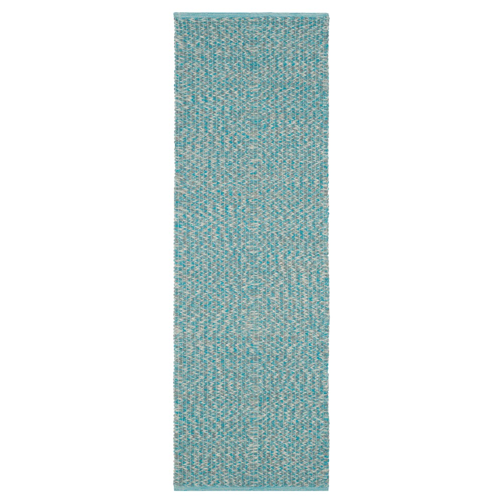 2'3inx7' Runner Turquoise Abstract Woven - Safavieh