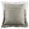 Suri Sheep Skin Pillow - White/Grey - 20"X20" - Safavieh - 3 of 3