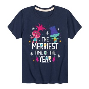 Boys' - Trolls - Branch and Poppy Merriest Time Of The Year Short Sleeve Graphic T-Shirt - 1 of 4