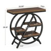Lirago, End Table Small Side Table with Storage Shelves, Metal Frame & Tabletop for Living Room/Bedroom, 25.59"L x 11.81"D x 26.18"H, Rustic Brown - 3 of 4