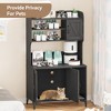 Hidden Cat Litter Box Furniture - Wooden Enclosure with Storage Shelves - 2 of 4
