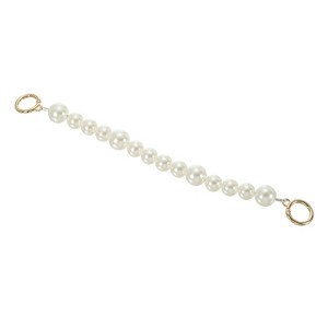 Unique Bargains Zinc Alloy Imitation Pearl Bead Purse Handbag Chain Strap Clutch 12" Light Gold - 1 of 3