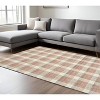 Pink And Ivory Wool Plaid Hand Tufted Area Rug - 2 of 4