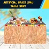2-Pack Luau Grass Table Skirts with Hibiscus, 9 Ft Reusable - Tropical Party Decor by 4E's Novelty - 3 of 4