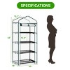 SEVOBAL Greenhouse Mini 4 Tier Green Houses Rolling Door Full Plant Grow Early Spring Seed Germination Indoor Growing Outdoor, White, 72"*48.5"*8.5" - 3 of 4