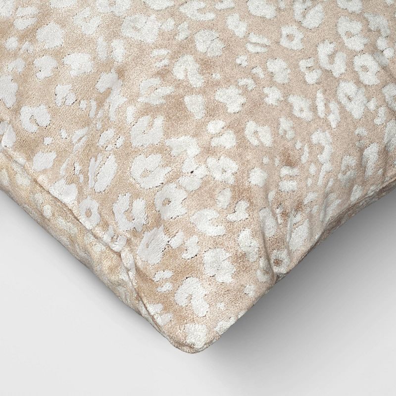 Velvet Jacquard Cheetah Lumbar Throw Pillow Beige - Threshold&#8482;, 5 of 8