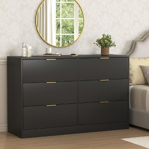 Sapphtopaz Modern Simply Dresser with Drawers Durable Closet Organizers and Storage with Golden Handles Versatile Dresser for Bedroom,Entryway - 1 of 4