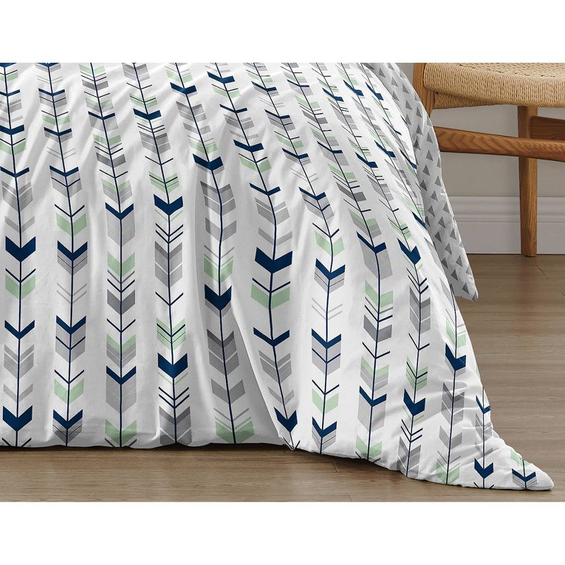 4pc Mod Arrow Twin Kids&#39; Comforter Bedding Set Navy and Mint - Sweet Jojo Designs, 6 of 7