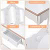 Kids Vanity Set with 3 Mirrors, Pretend Play Girls Vanity Table and Chair Set with Lighted Mirror, Stool, and Wood Makeup Playset - 3 of 4
