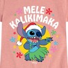 Girls' - Lilo and Stitch - Mele Kalikimaka Hula Stitch Christmas Fitted Short Sleeve Graphic T-Shirt - 2 of 4